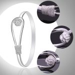 WEILYDF 925 sterling silver bracelet elegant clip-style button style floral design bracelet classic bracelet jewelry women's girls - Image 3